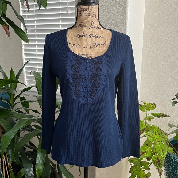 Dress Barn Tops - NWOT Dress Barn Woman embroidered henley
Size L
Warm Top 
Excellent Condition